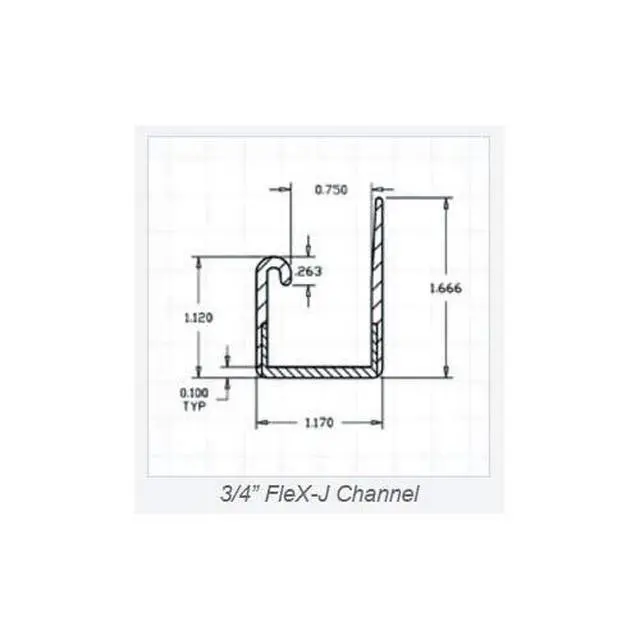 Alt view image 3 of 5 - Flex J Channel 3/4in. Sand (Carton of 6)