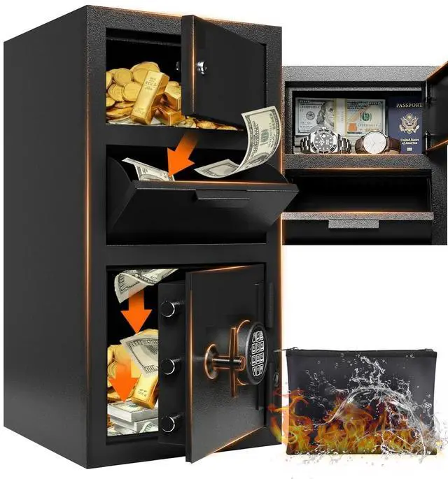 Main image of 4.0 Cuft Large Drop Safe Box, Anti-theft Money Safe with Quick Place Drop Slot, Digital Keypad, Spare Key & Heavy-duty Cash Depository, Ideal for Commercial Business, Bars, Retail, Office & Home