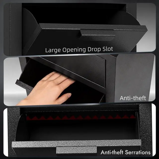 Alt view image 5 of 6 - 4.0 Cuft Large Drop Safe Box, Anti-theft Money Safe with Quick Place Drop Slot, Digital Keypad, Spare Key & Heavy-duty Cash Depository, Ideal for Commercial Business, Bars, Retail, Office & Home