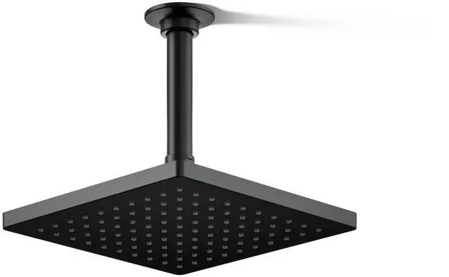 Main image of K-26148-BL Honesty Square Rain Shower Head, 2.5 GPM, 8" Large Rain Shower Head, Wide Spray Coverage, Modern Design, Easy Installation, Matte Black