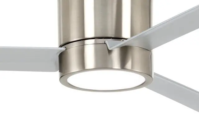 Alt view image 4 of 6 - F644L-BN Roto Flush 52" 3-Blade LED Ceiling Fan in Brushed Nickel Finish with Brushed Nickel Blades and a Frosted White Lens