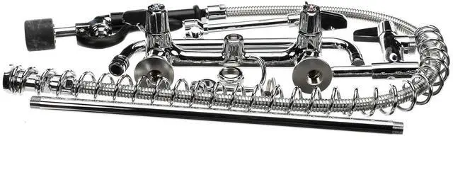 Main image of 5PR-8W12-C 8" Wall Mount Low Flow Pre-Rinse with 12" Swing Nozzle Add-On Faucet, brass, silver