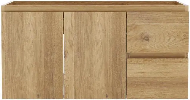 Main image of Floating Bathroom Vanity Without Sink Wall Mounted Cabinet with 2 Soft-Close Drawers and Doors, Moisture-Resistant MDF,Large Storage for Small Space (36")
