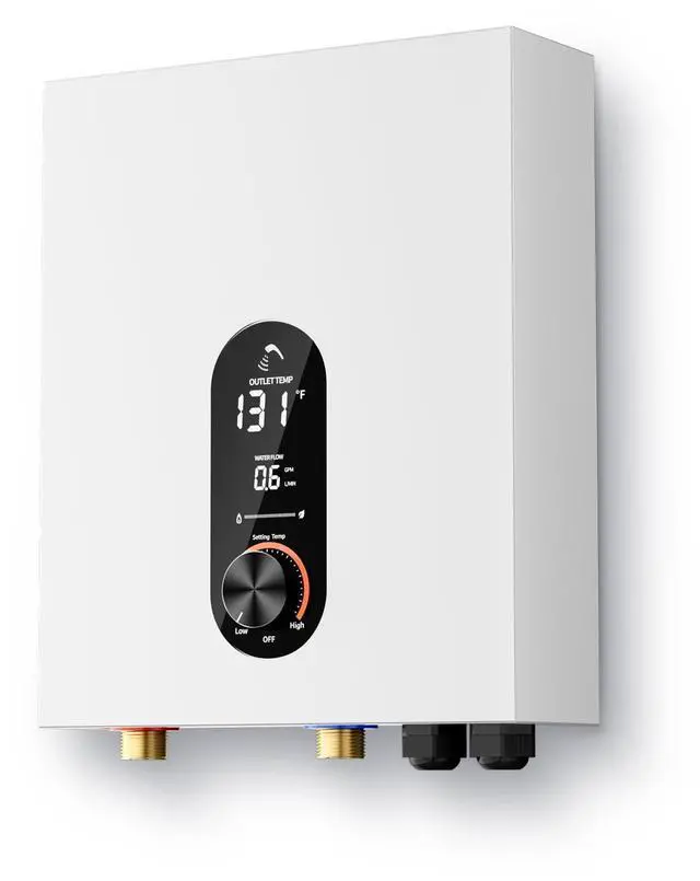 Main image of 18KW Electric Tankless Water Heater, 240V On-Demand Instant Hot Water Heater for Whole House, Easy Install with Digital Display for Shower & Sink, White