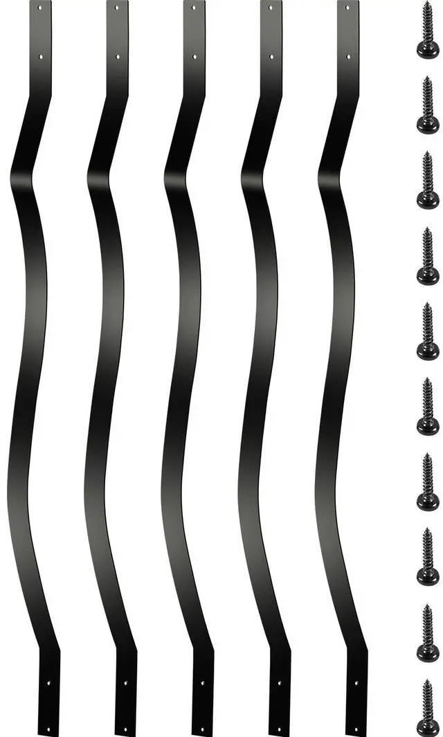 Main image of Deck Balusters, 32.25"x1" Metal Deck Spindles, 51 Pack Staircase Baluster with Screws, Aluminum Alloy Deck Railing for Wood and Composite Deck, Wave Arc Baluster for Outdoor Stair Deck Porch