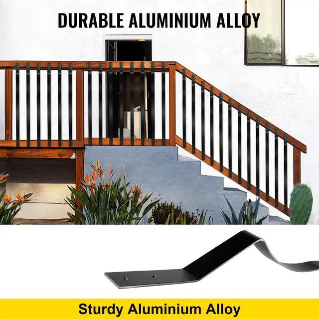 Alt view image 2 of 6 - Deck Balusters, 32.25"x1" Metal Deck Spindles, 51 Pack Staircase Baluster with Screws, Aluminum Alloy Deck Railing for Wood and Composite Deck, Wave Arc Baluster for Outdoor Stair Deck Porch