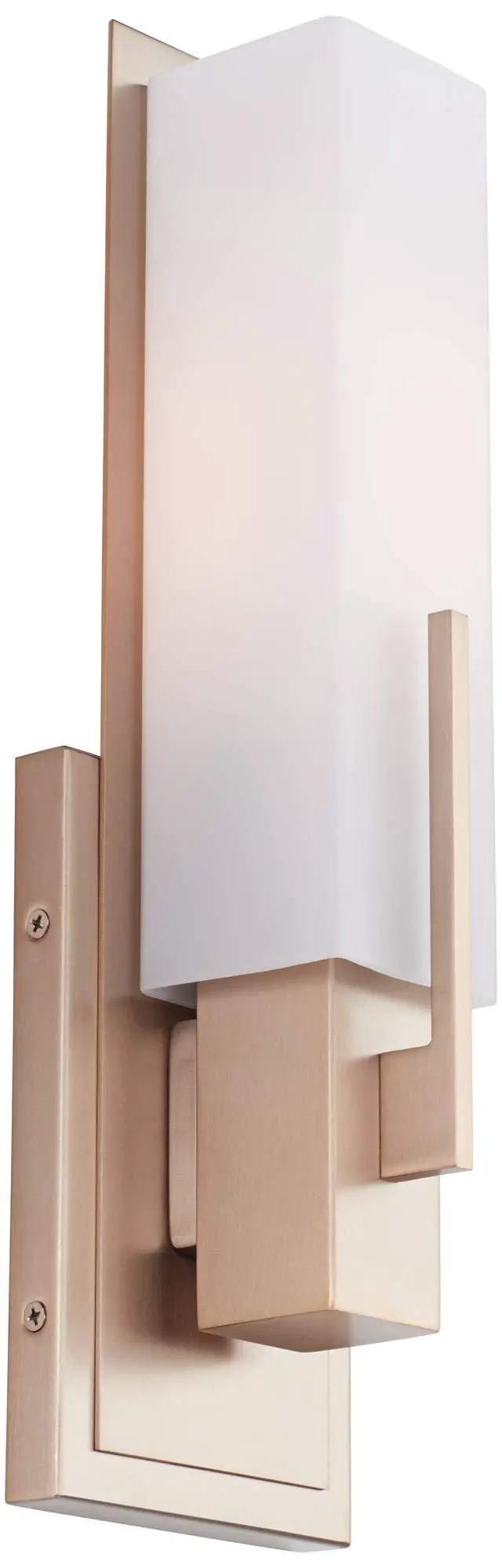 Alt view image 2 of 6 - Midtown Modern Wall Sconce Lighting Burnished Brass Hardwired 15" High Fixture Rectangular White Glass for Bedroom Bathroom Bedside Living Room Home Hallway Dining Kitchen