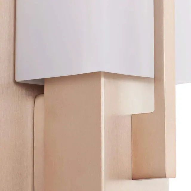 Alt view image 3 of 6 - Midtown Modern Wall Sconce Lighting Burnished Brass Hardwired 15" High Fixture Rectangular White Glass for Bedroom Bathroom Bedside Living Room Home Hallway Dining Kitchen