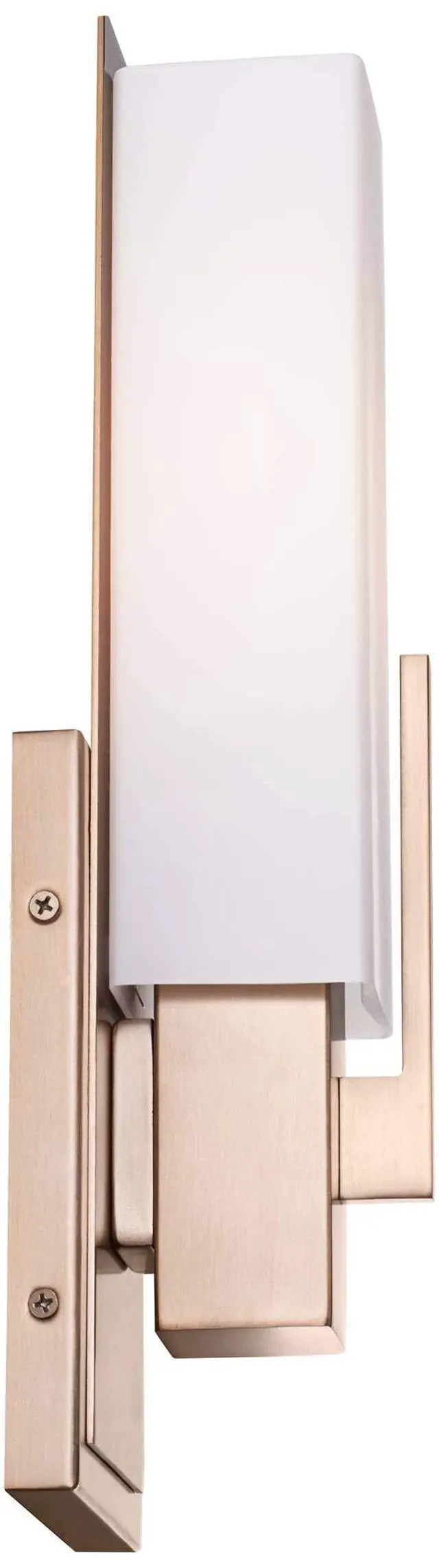 Alt view image 6 of 6 - Midtown Modern Wall Sconce Lighting Burnished Brass Hardwired 15" High Fixture Rectangular White Glass for Bedroom Bathroom Bedside Living Room Home Hallway Dining Kitchen