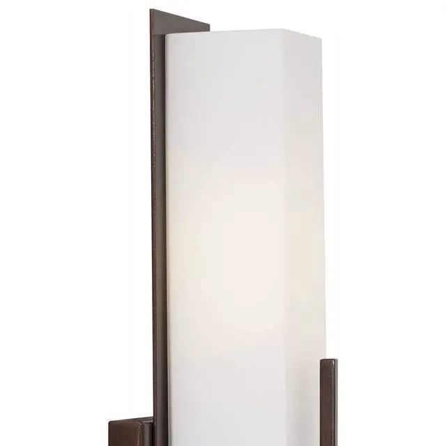 Alt view image 3 of 6 - Midtown Modern Wall Light Sconce Bronze Hardwired 4 1/2" Fixture Opal White Glass Rectangular Shade for Bedroom Bedside Bathroom Vanity Living Room Hallway Dining House Kitchen