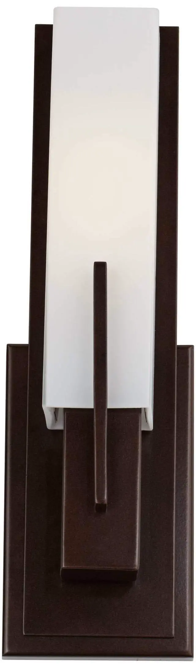 Alt view image 5 of 6 - Midtown Modern Wall Light Sconce Bronze Hardwired 4 1/2" Fixture Opal White Glass Rectangular Shade for Bedroom Bedside Bathroom Vanity Living Room Hallway Dining House Kitchen