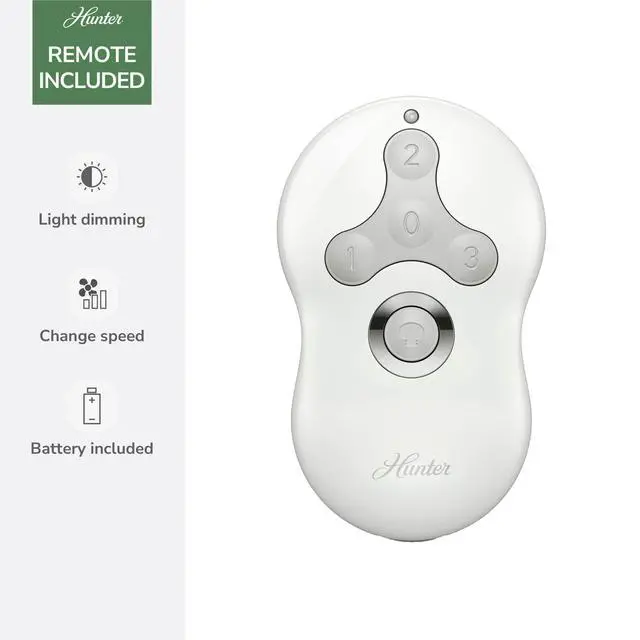 Alt view image 4 of 6 - 44 inch Outdoor or Indoor Ceiling Fan with LED Light and Remote Control - Low Profile Mount Ceiling Fan, 4 Blades, For Patio, Porch, Garage, or Living Room, Quiet - Dempsey 50399, Fresh White