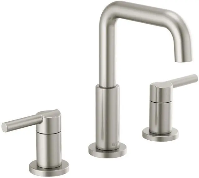 Main image of Faucet Nicoli Widespread Bathroom Faucet Brushed Nickel, Bathroom Faucet 3 Hole, Bathroom Sink Faucet, Drain Assembly, Stainless 35849LF-SS