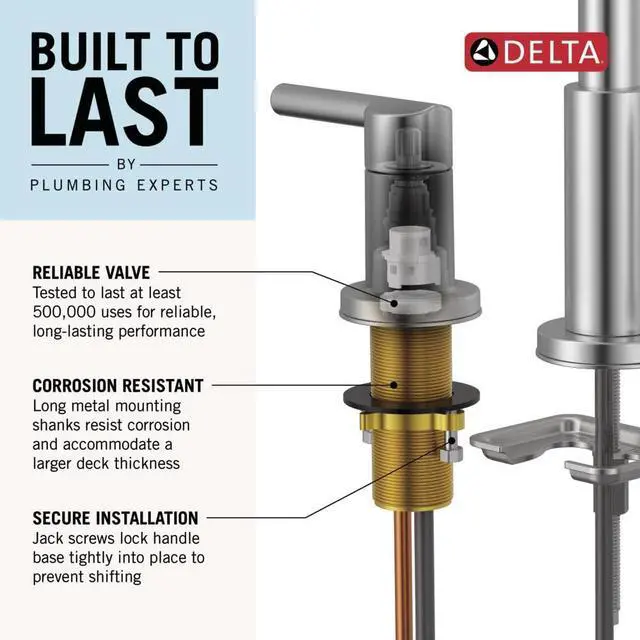 Alt view image 4 of 6 - Faucet Nicoli Widespread Bathroom Faucet Brushed Nickel, Bathroom Faucet 3 Hole, Bathroom Sink Faucet, Drain Assembly, Stainless 35849LF-SS