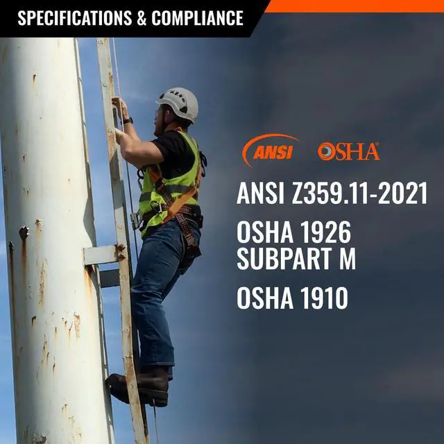 Alt view image 6 of 6 - Razorback Elite MAXX - Safety Harness and Fall Protection Kit with Sewn in Lumbar Support Belt and Built-in Rescue Handles for Fall Arrest, OSHA & ANSI Compliant (3XLarge)