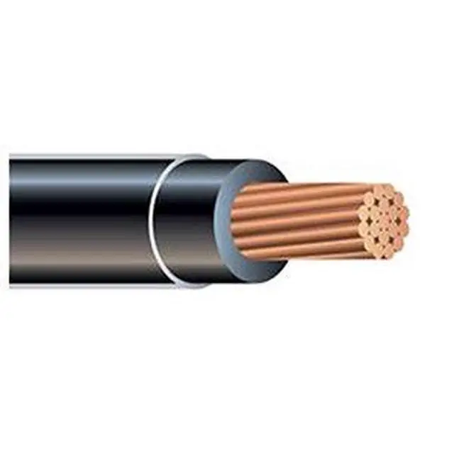 Alt view image 2 of 2 - Black #4 Gauge THHN 19-Stranded Copper Building Wire (100ft Cut)
