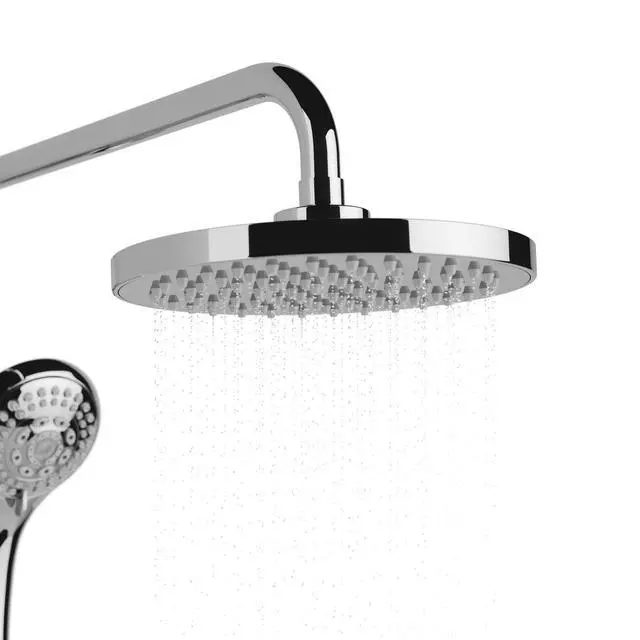 Alt view image 2 of 6 - Lanikai Rain Shower Head with Handheld Spray Combo - 1028-CH-1.8GPM, Polished Chrome - 8" Rain Showerhead with Handheld Sprayer, 3 Spray Jets, 5-Function Rainfall Shower Head with Hose, 1.8 GPM