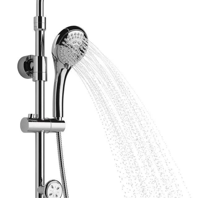 Alt view image 3 of 6 - Lanikai Rain Shower Head with Handheld Spray Combo - 1028-CH-1.8GPM, Polished Chrome - 8" Rain Showerhead with Handheld Sprayer, 3 Spray Jets, 5-Function Rainfall Shower Head with Hose, 1.8 GPM