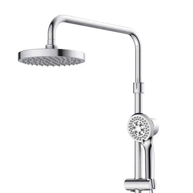 Alt view image 4 of 6 - Lanikai Rain Shower Head with Handheld Spray Combo - 1028-CH-1.8GPM, Polished Chrome - 8" Rain Showerhead with Handheld Sprayer, 3 Spray Jets, 5-Function Rainfall Shower Head with Hose, 1.8 GPM
