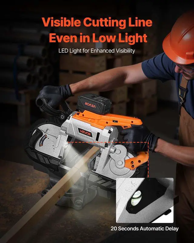 Alt view image 5 of 6 - 20V Portable Band Saw Kit, 5 Inches Deep Cut, 360W Bandsaw with Brushless Motor, Cordless and Compact, for Cutting Metal, Wood, Compatible with Makita Batteries (Kit with 4.0 Ah Battery)
