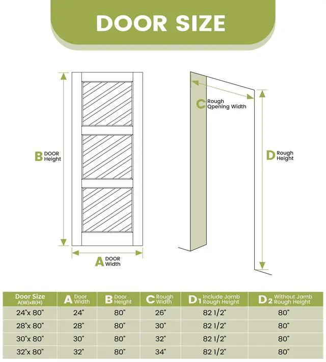 Alt view image 3 of 6 - 28"x 80" Interior Door, 3-Lite Frosted Glass Slab Door, Solid Core with MDF Panel, for Bathroom Pantry Laundry Room, White Primed, Without Frame and Hardware Kit