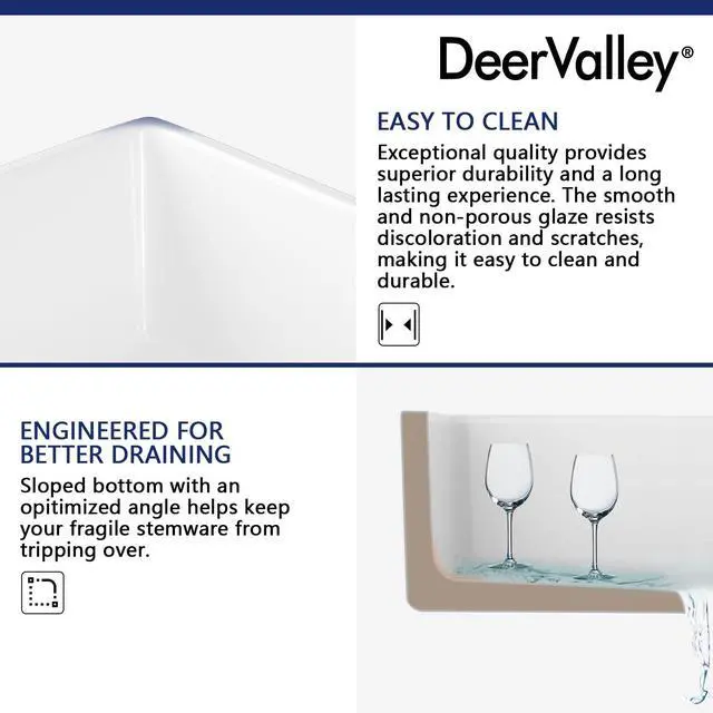 Alt view image 5 of 6 - Farmhouse Single Kitchen Sink, 24" L x 18" W White Reversible Single Bowl Farm Sink with Apron Front Ceramic Kitchen Sinks with Grid & Strainer