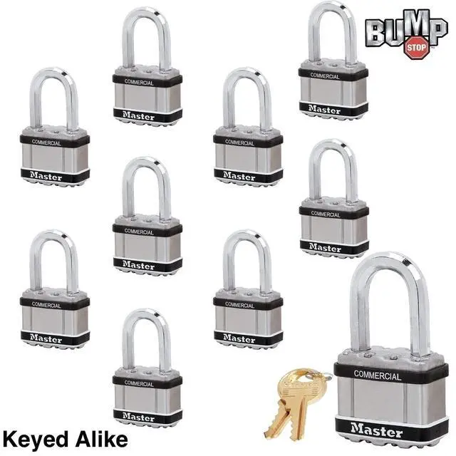 Alt view image 5 of 6 - Magnum Padlocks - 2" W x 1-1/2"L Shackle, Ten (10) Keyed Alike Locks w/ 20 Keys, M5NKALFSTS-10 w/BumpStop Technology