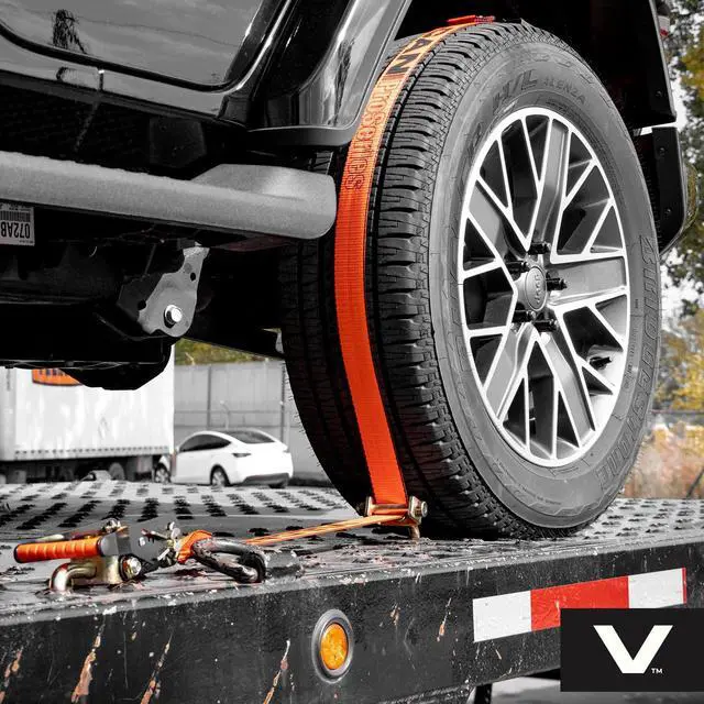 Alt view image 3 of 6 - Autohauler Car Tie Down - Rolling Idler 3-Cleat - 120 Inch - 4 Pack - PROSeries - 3,300 Pound Safe Working Load