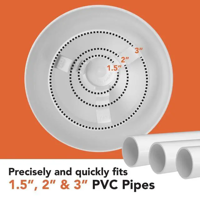 Alt view image 3 of 6 - E-CAP321 PVC Vent Cap for Furnace Flue Pipe | Hemispherical GELOY CR7520 Resin Cover | Keep Small Animals Out of Exterior Vent Outlets | Exhaust Vent Cap Fits PVC Flue Pipes 1.5",2",&3" | Pack of 12
