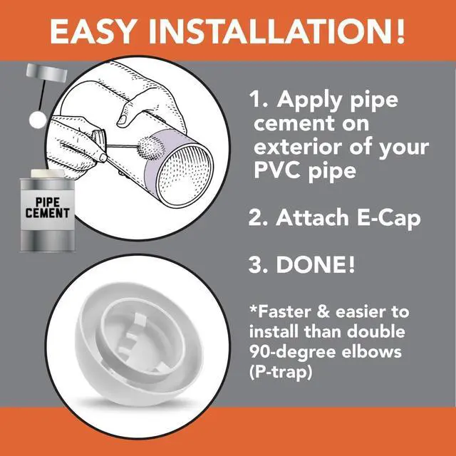 Alt view image 4 of 6 - E-CAP321 PVC Vent Cap for Furnace Flue Pipe | Hemispherical GELOY CR7520 Resin Cover | Keep Small Animals Out of Exterior Vent Outlets | Exhaust Vent Cap Fits PVC Flue Pipes 1.5",2",&3" | Pack of 12