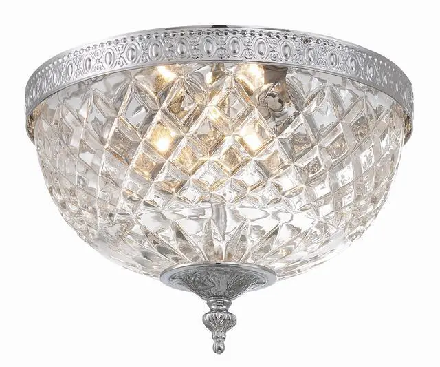 Main image of 3 Light Polished Chrome Crystal Flush Mount