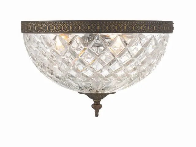 Alt view image 2 of 6 - 3 Light English Bronze Crystal Flush Mount