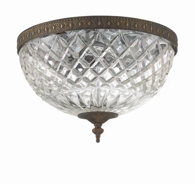 Alt view image 3 of 6 - 3 Light English Bronze Crystal Flush Mount