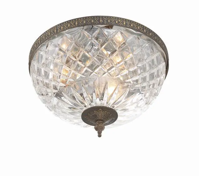 Alt view image 4 of 6 - 3 Light English Bronze Crystal Flush Mount