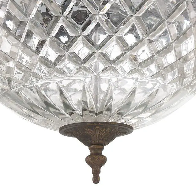 Alt view image 5 of 6 - 3 Light English Bronze Crystal Flush Mount