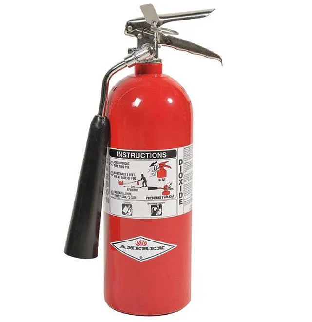 Main image of 322 5lb CO2 Fire Extinguisher with Chrome Plated Brass Valve and Wall Hanger
