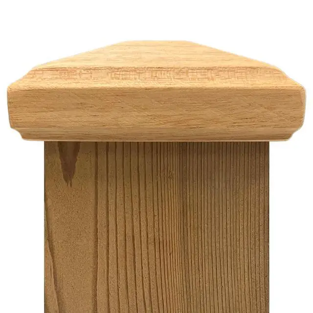Alt view image 4 of 6 - 3.5" x 3.5" Wood ONE-Piece Slip Over Post Cap - Traditional Pyramid - 12 Pack - One-Piece Miterless - 3/8" Extended Lip - (for 4x4 Post Measuring 3-1/2" x 3-1/2")
