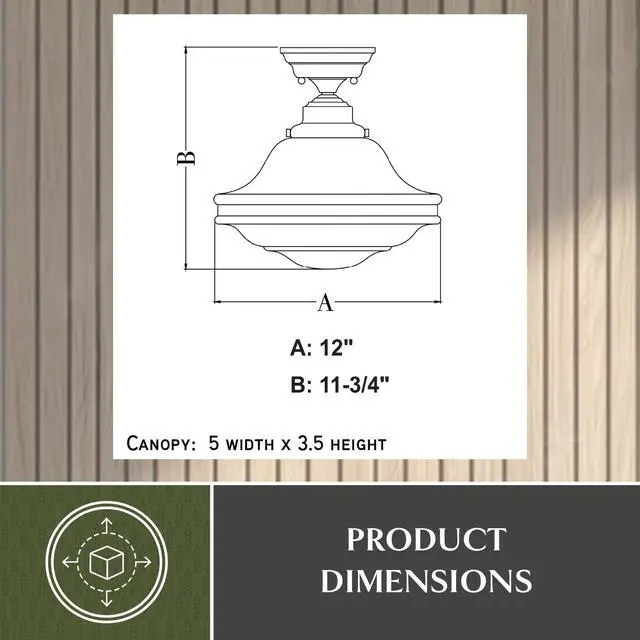 Alt view image 6 of 6 - 2-Pack Huntley 12 Inch Schoolhouse Semi Flush Light, Oil Rubbed Bronze Finish, White Milk Glass, Dimmable Ceiling Mounted Lighting
