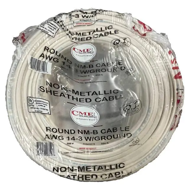 Alt view image 2 of 2 - 14/3 + Ground Copper Building Wire, NM-B Cable, 250-Feet