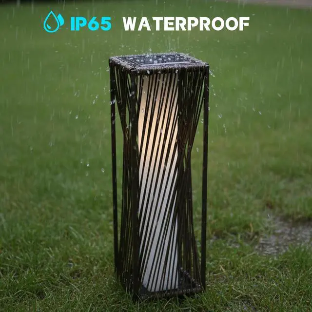 Alt view image 4 of 6 - Solar Floor Lamp - 29.53" Outdoor Lights, Warm Glow, 8H Auto-On, Solar Floor Lamp Outdoor Waterproof for Garden & Patio (2 Pack)