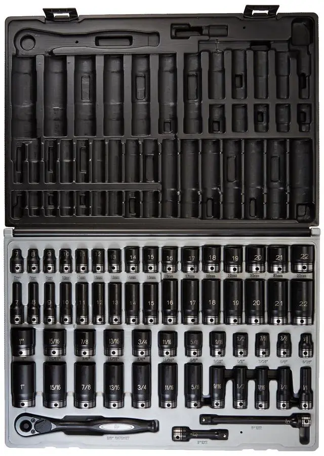 Alt view image 2 of 3 - Corp - 3/8 Dr. 59Pc Fract. Metric Duo-Socket Set - 6 P (81659CRD)