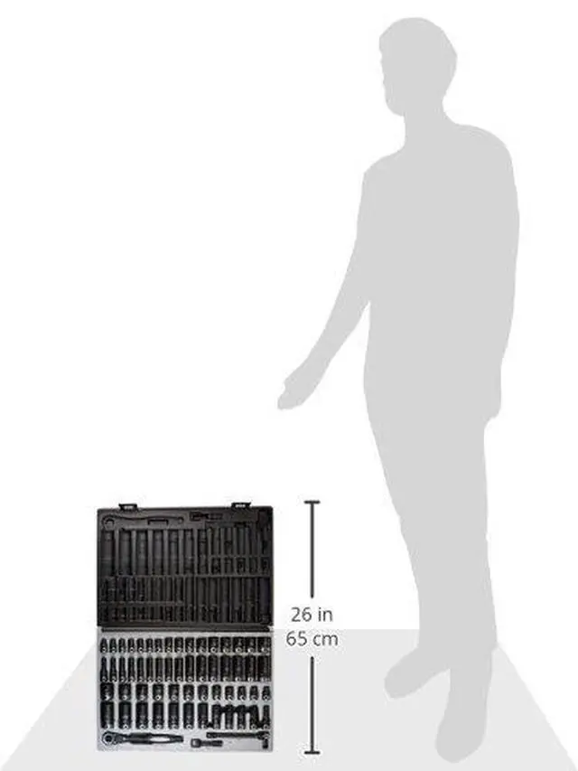 Alt view image 3 of 3 - Corp - 3/8 Dr. 59Pc Fract. Metric Duo-Socket Set - 6 P (81659CRD)