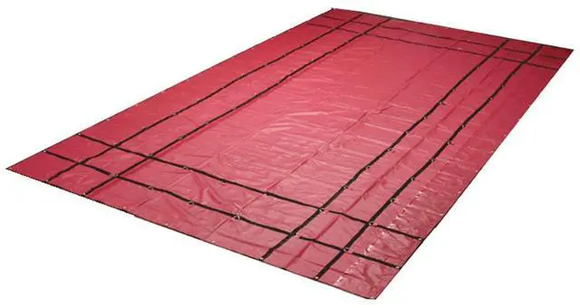 Main image of 16' x 27' Flatbed Truck 18 Oz Steel Tarp with 4 FT Drop - Red Heavy Duty Vinyl Water Resistant Tarp for Trailers to Protect Cargo from Wind, Rain, Snow, and Sun