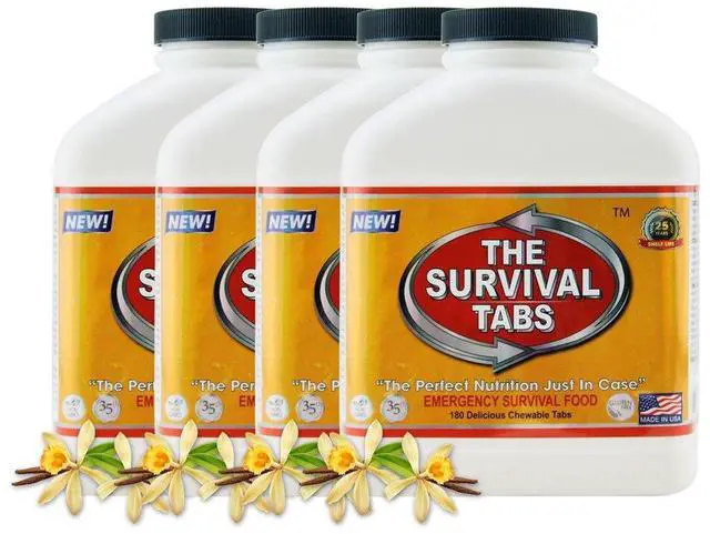 Main image of 720 tabs Snack Food for 60 Days Emergency Survival MREs Meals Ready-to-eat Bugout for Travel Camping Boating Biking Hunting Activities Gluten Free and Non-GMO 25 Years Shelf Life - Vanilla Malt Flavor