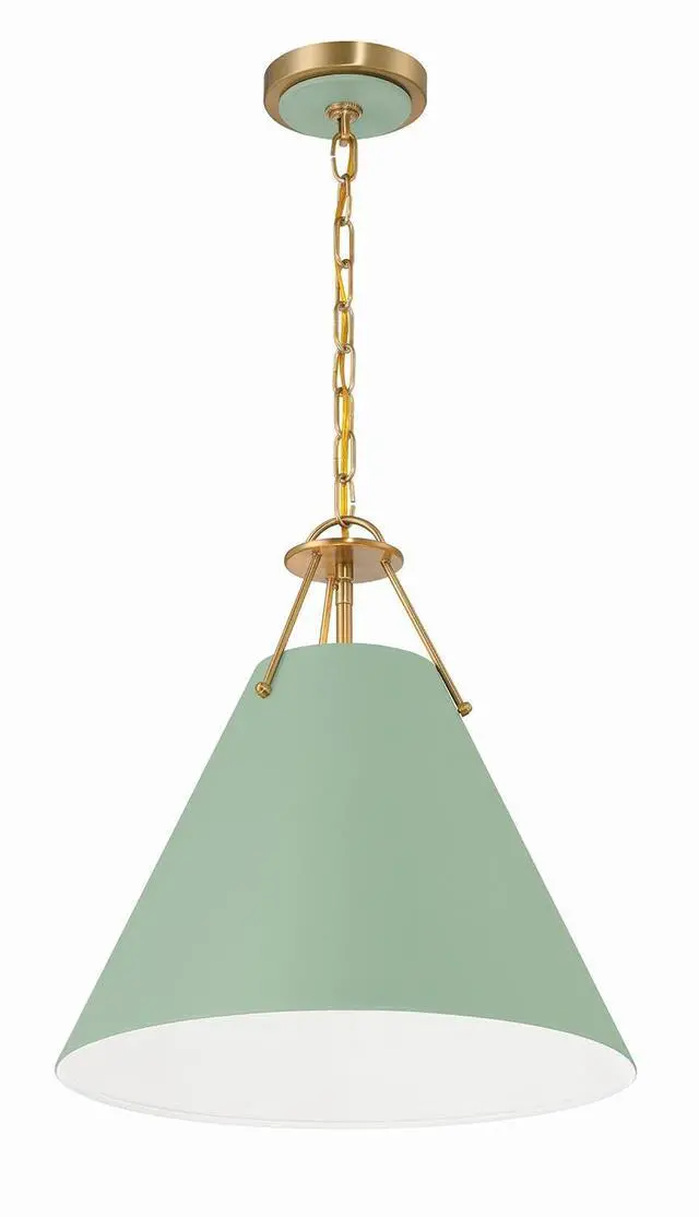 Main image of Xavier 16'' Vibrant Gold + Green Pendant