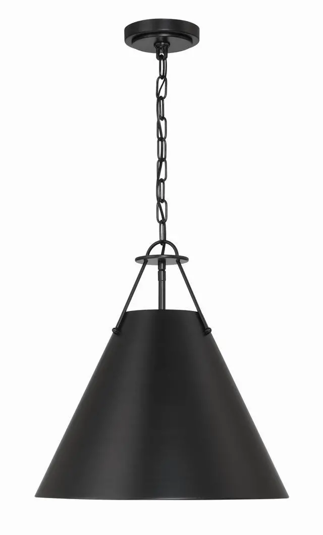 Alt view image 2 of 6 - Xavier 16'' Matte Black Pendant