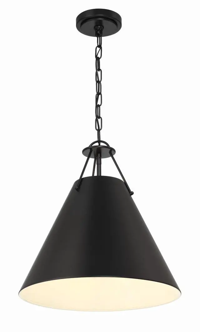 Alt view image 3 of 6 - Xavier 16'' Matte Black Pendant