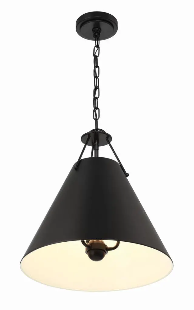 Alt view image 4 of 6 - Xavier 16'' Matte Black Pendant