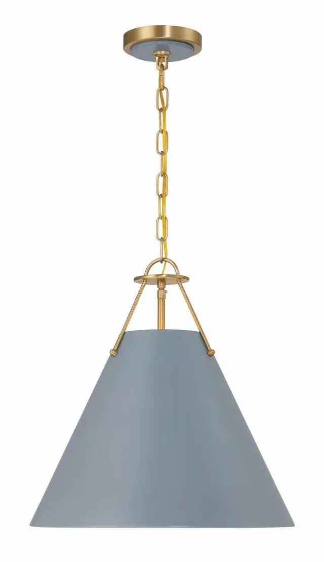 Alt view image 2 of 6 - Xavier 16'' Vibrant Gold + Blue Pendant