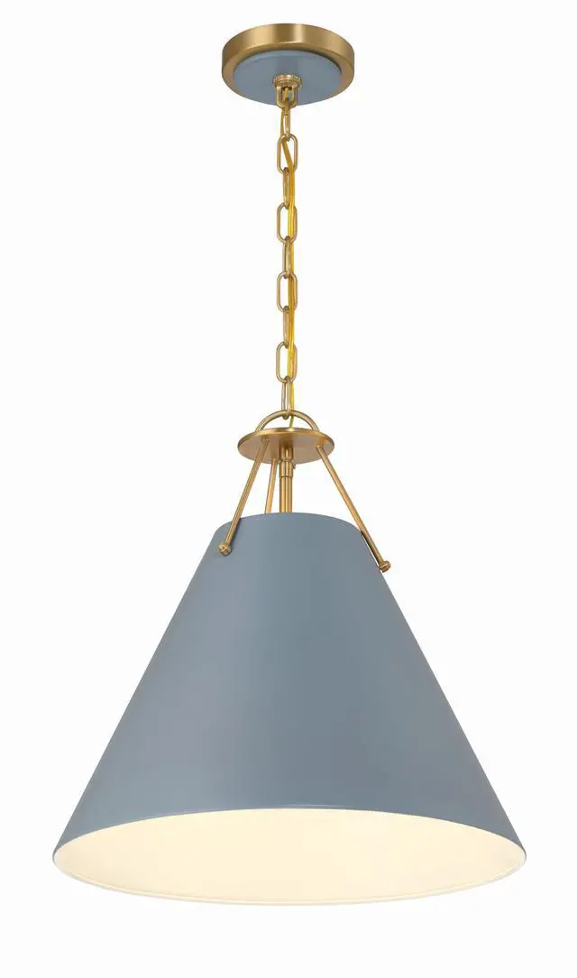 Alt view image 3 of 6 - Xavier 16'' Vibrant Gold + Blue Pendant